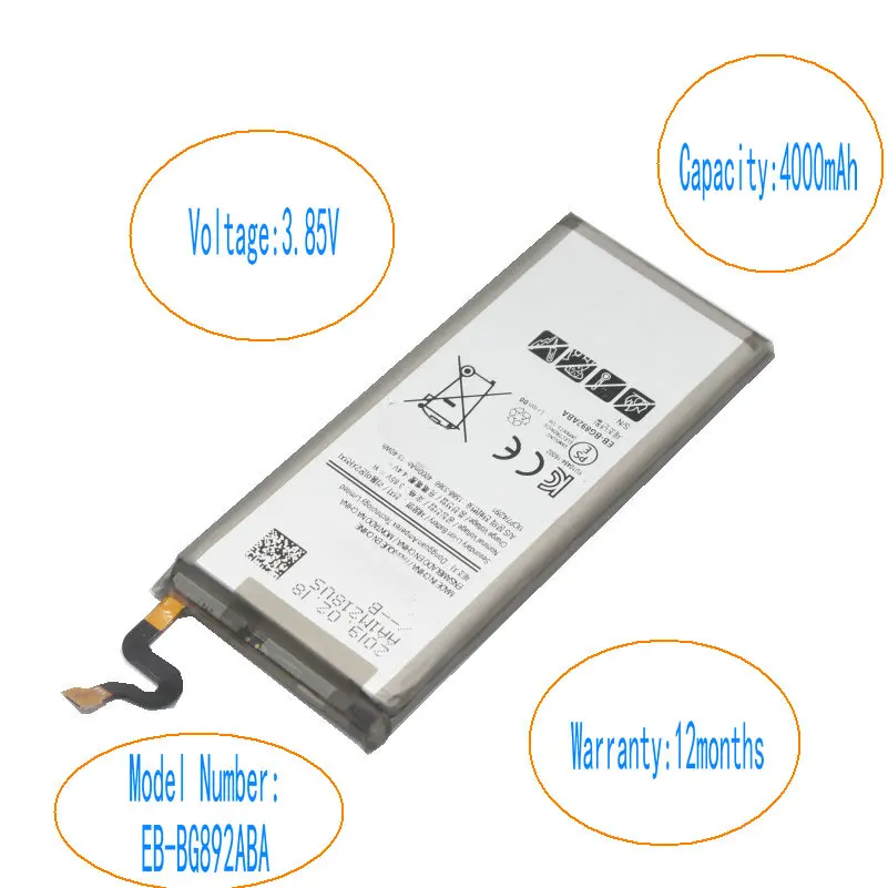 ISkyamS 5 шт. 4000 мА/ч, EB-BG892ABA Замена Батарея для samsung Galaxy S8 Active SM-G8920 G892F G892A G892L G892 G892V SM-G892L