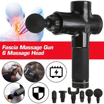 

Muscle Massage Gun 3 Gears Tissue Massager Pain Relief Exercising Therapy Body Relaxation Slimming Shaping 6 Heads With Bag