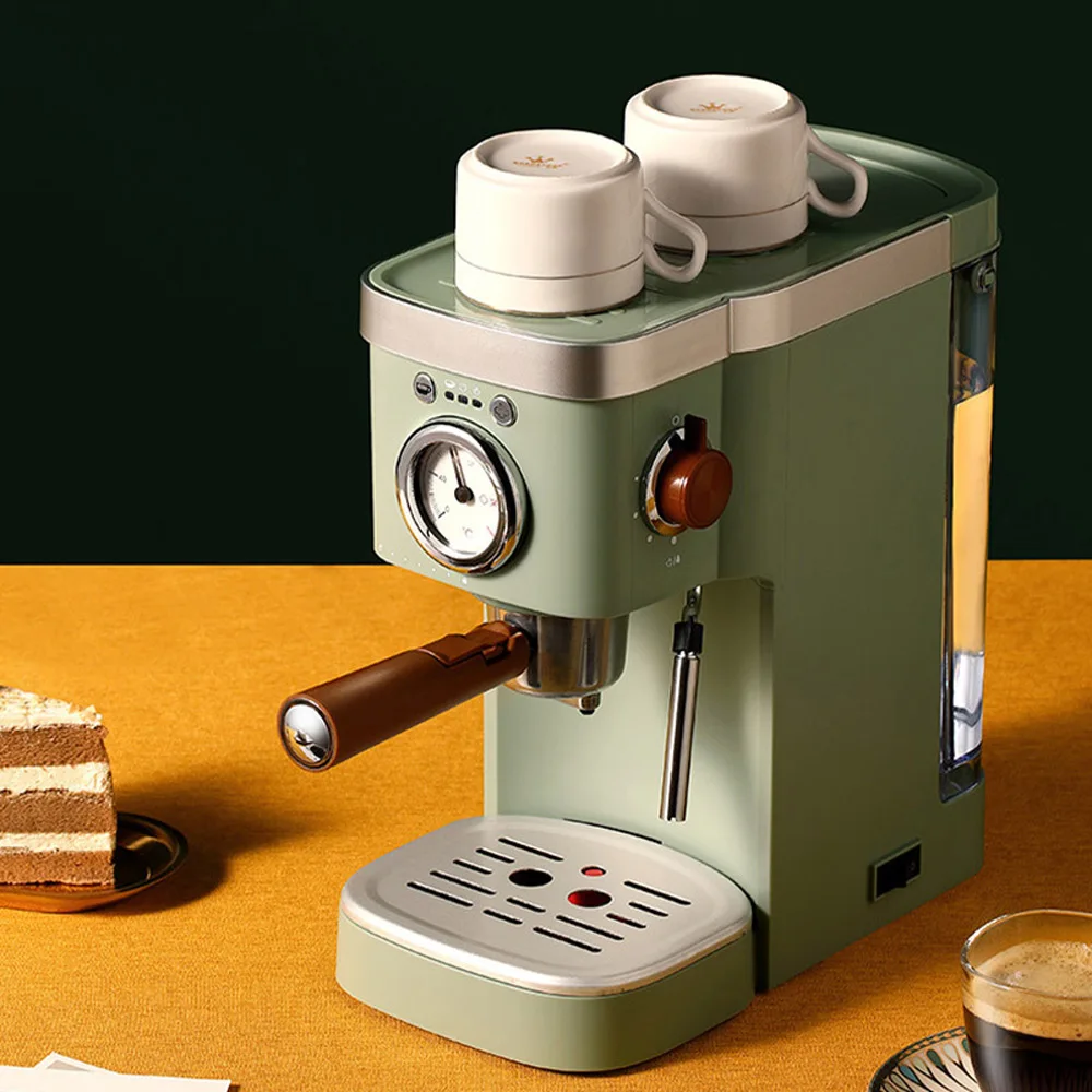 

Retro Green Coffee Machine Household Capsule Small Full Semi-Automatic Italian Commercial Steam Milk Froth