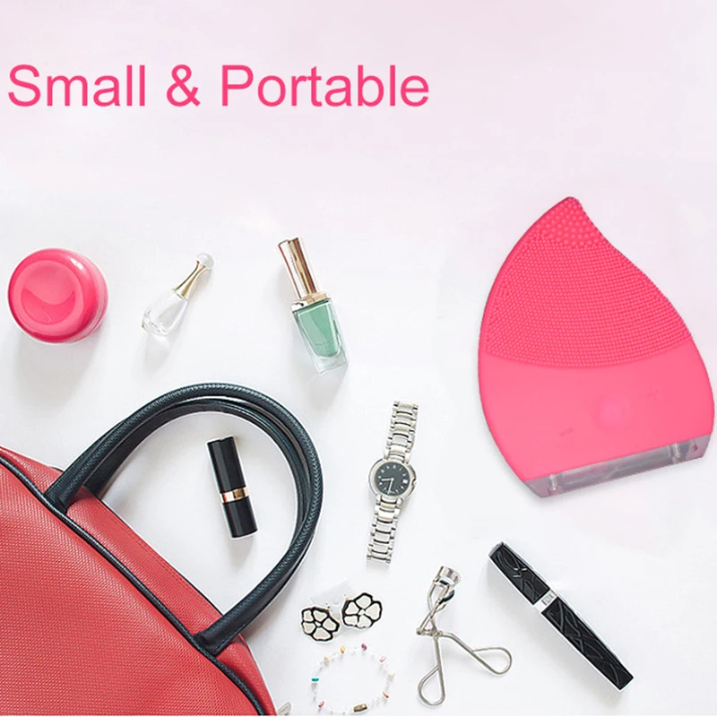 Cleansing Instruments Silicone Electric Portable Rechargeable Washing Instrument Ultrasonic Vibration Waterproof Washing Brush 5