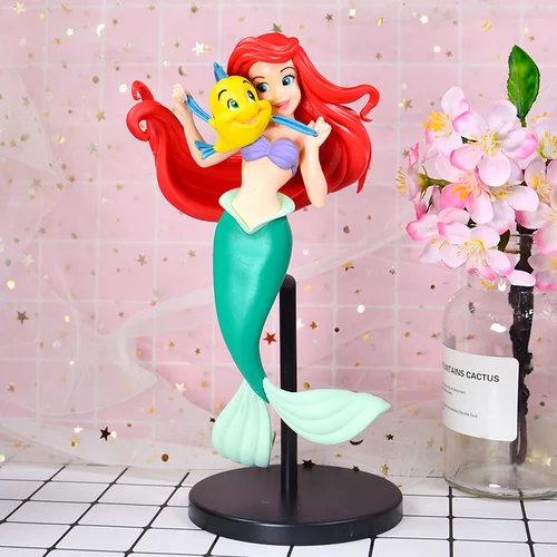 Красный 10cm/20cm Q Posket Mermaid Figure Toy Princess Ariel Little Mermaid PVC Action Figure Model Toy Dolls Gifts Cake Topper - Цвет: Красный
