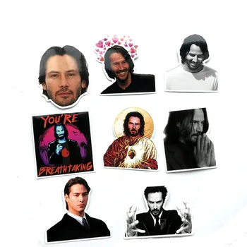 

8 PCS Keanu Reeves Sticker PVC Car Sticker For skateboard suitcase refrigerator motorcycle stickers