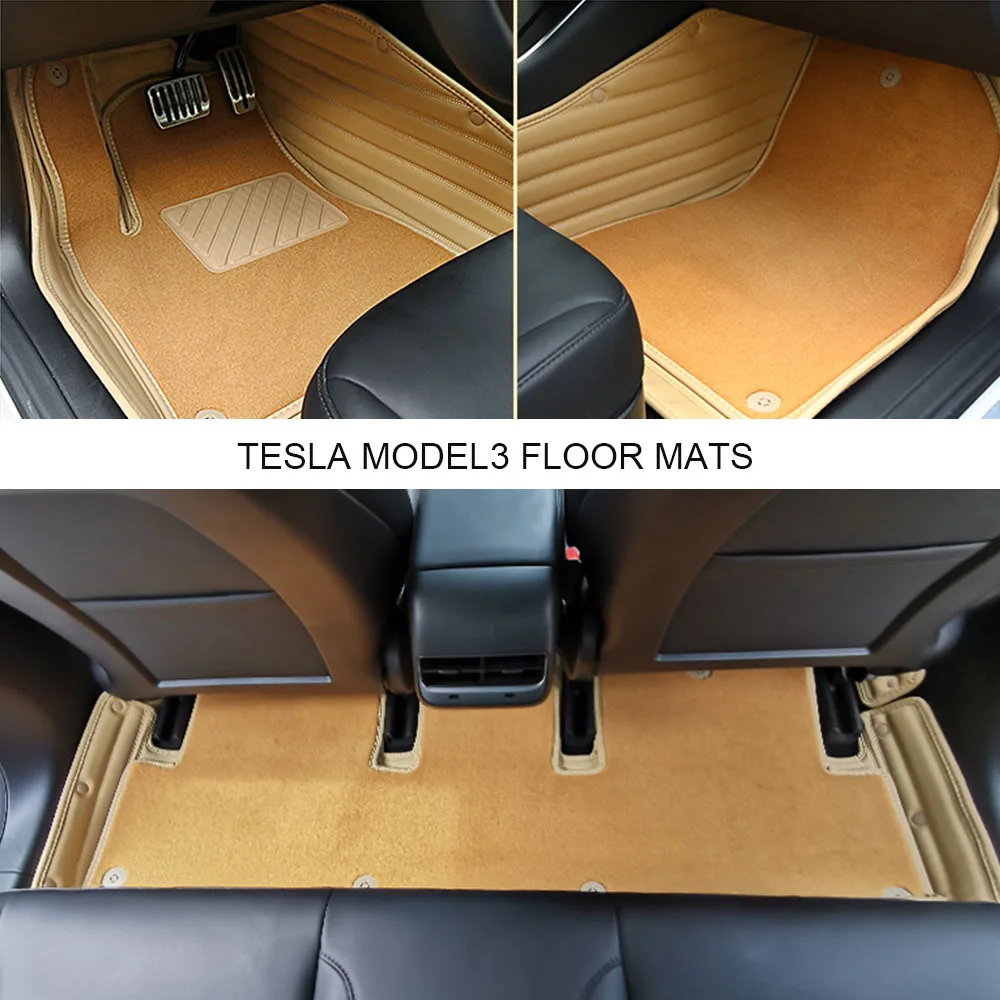 

Sanvi Customized Car Floor Mats for Tesla Model3 Heavy Duty Two Layers interior accessories For Tesla Model3