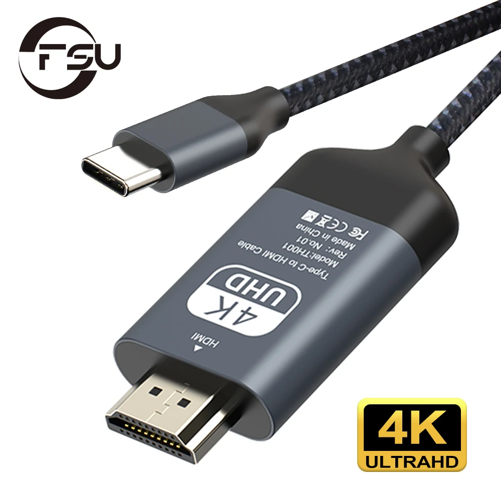 FSU USB C HDMI кабель Type к Thunderbolt 3 конвертер для MacBook Huawei Mate 30 Pro адаптер 2m|Кабели HDMI| |