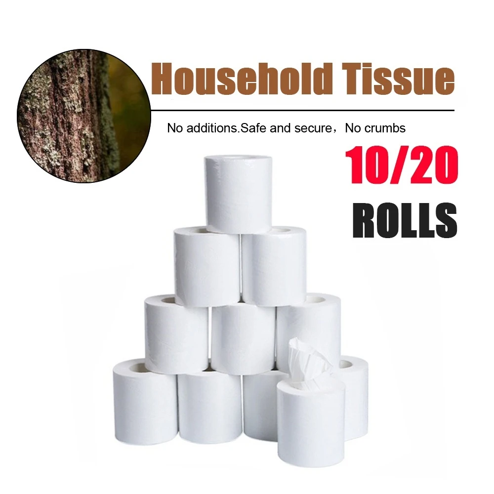 

1 Roll White Toilet Paper Toilet Roll Tissue Roll Pack Of 4 Ply Sft Paper Towels Household Factories Tissue Original Wood Pulp