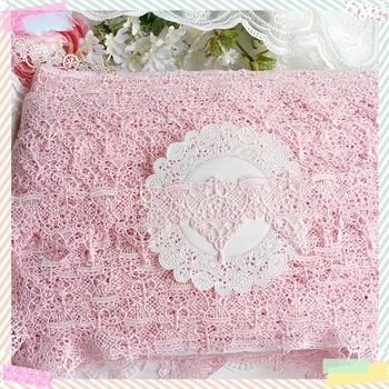 

6cm 2.36inch wide -5yards/lot Diy Craft Accessories Light Pink Embroidery Lace Trim for Garment Decoration,Venice Lace Trim