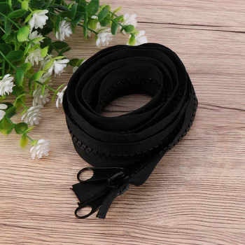 

200CM Black Lengthen Resin Zipper Separable Double Sided Durable Zipper with Retaining End for Sleeping Bag Tent Down Jacket Coa