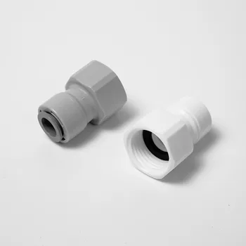 

POM Straight quick attach connector 1/2" NPT female to 3/8" PE pipe union connector lock free for Water purifier water dispenser