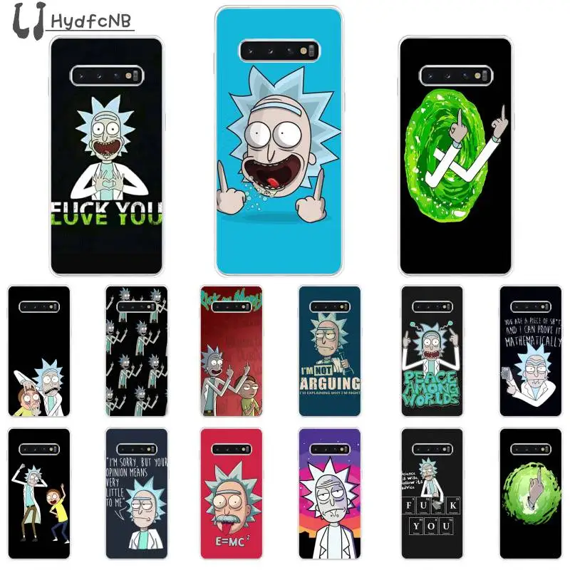 

TransparentAnime Rick and Morty Cartoon Anime Phone Case Cover for Samsung S10 E S9 plus S6 edge plus S7edge S8plus S10 plus S5