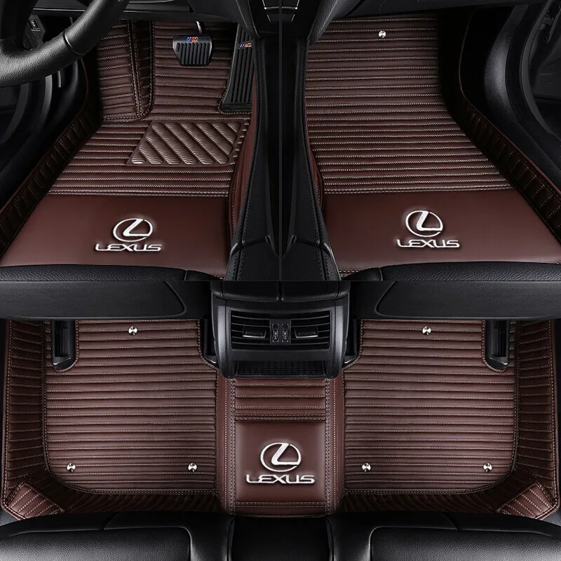 Автомобильные коврики для Lexus IS 200t 250 300H 350 LX570 GX460 GS300 RX200T RX350 NX200T ES 250 CT200H Противоскользящий ковер из искусственной кожи - Название цвета: Coffee
