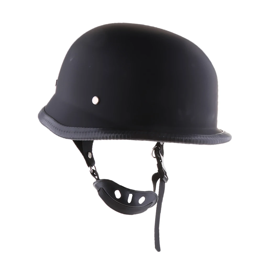 Motorcycle Chopper Cruiser Biker Retro Half Face Helmet Matte Black Dot M/L