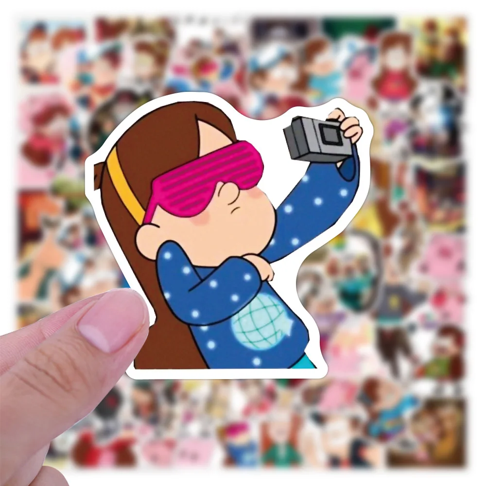 50 adesivi casuali di Gravity Falls, adesivi di cartoni animati