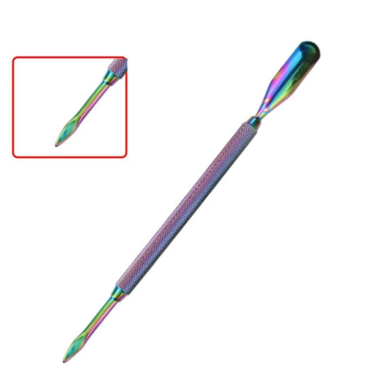 4 Pcs/Set Double-head Stainless Steel Nail Cuticle Pusher Tweezer Nail Art Files Polish Remove Manicure Care Groove Clean Tools