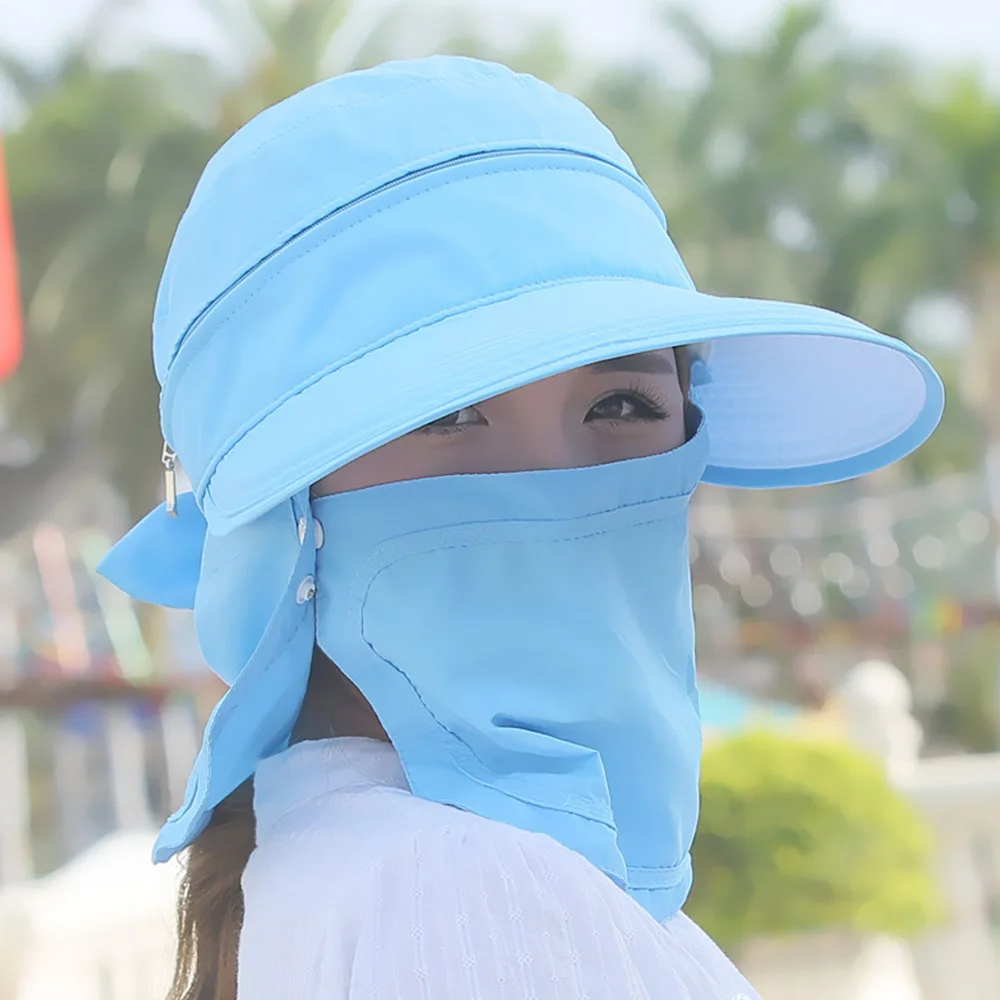 

Sun Caps Flap Hats 360 degree Solar UV Protection Sun Hat Summer Men Women Sun Visor Cap Folding Removable Neck Face Mask Head