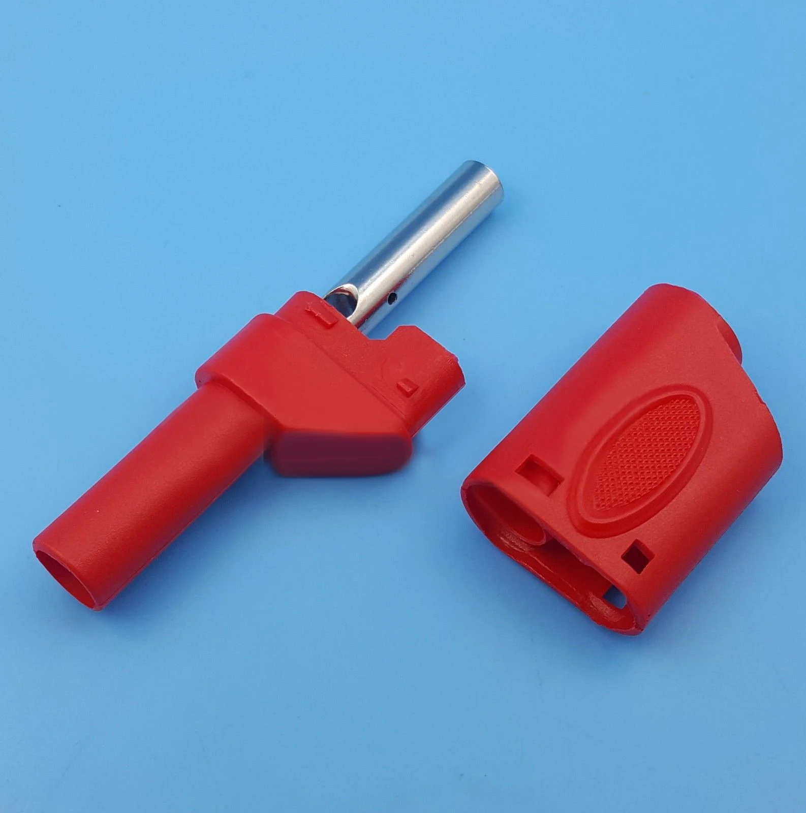 10pcs New Red Black Fully Insulated 4mm Male Stackable Banana Plug Connectors