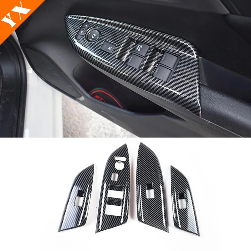 RHD For Honda Fit Jazz GK5  Accessories Car Interior Door Handle  Window Lift Panel Switch Button Cover Sticker Trim