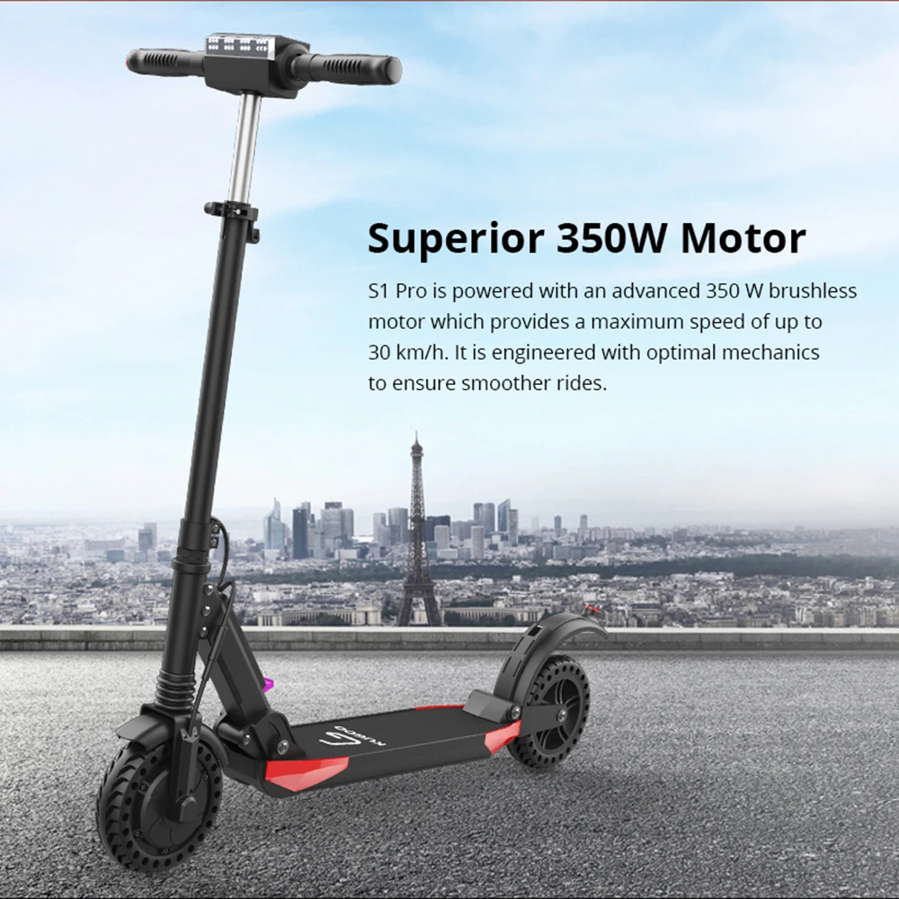 [PL сток] KUGOO S1 PRO складной электрический скутер 350 Вт с ЖК дисплеем 3 режима скорости