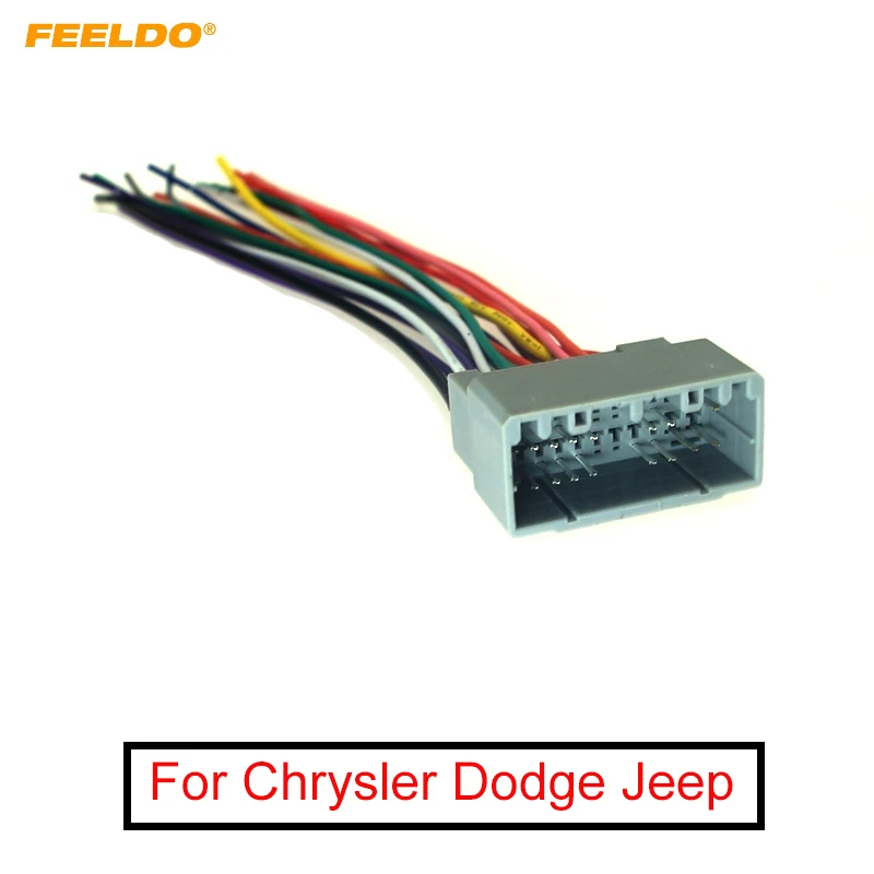 

FEELDO Car Audio Radio Wire Harness Plug Cable For Chrysler Dodge Jeep Install Aftermarket Stereo Wire Adatper