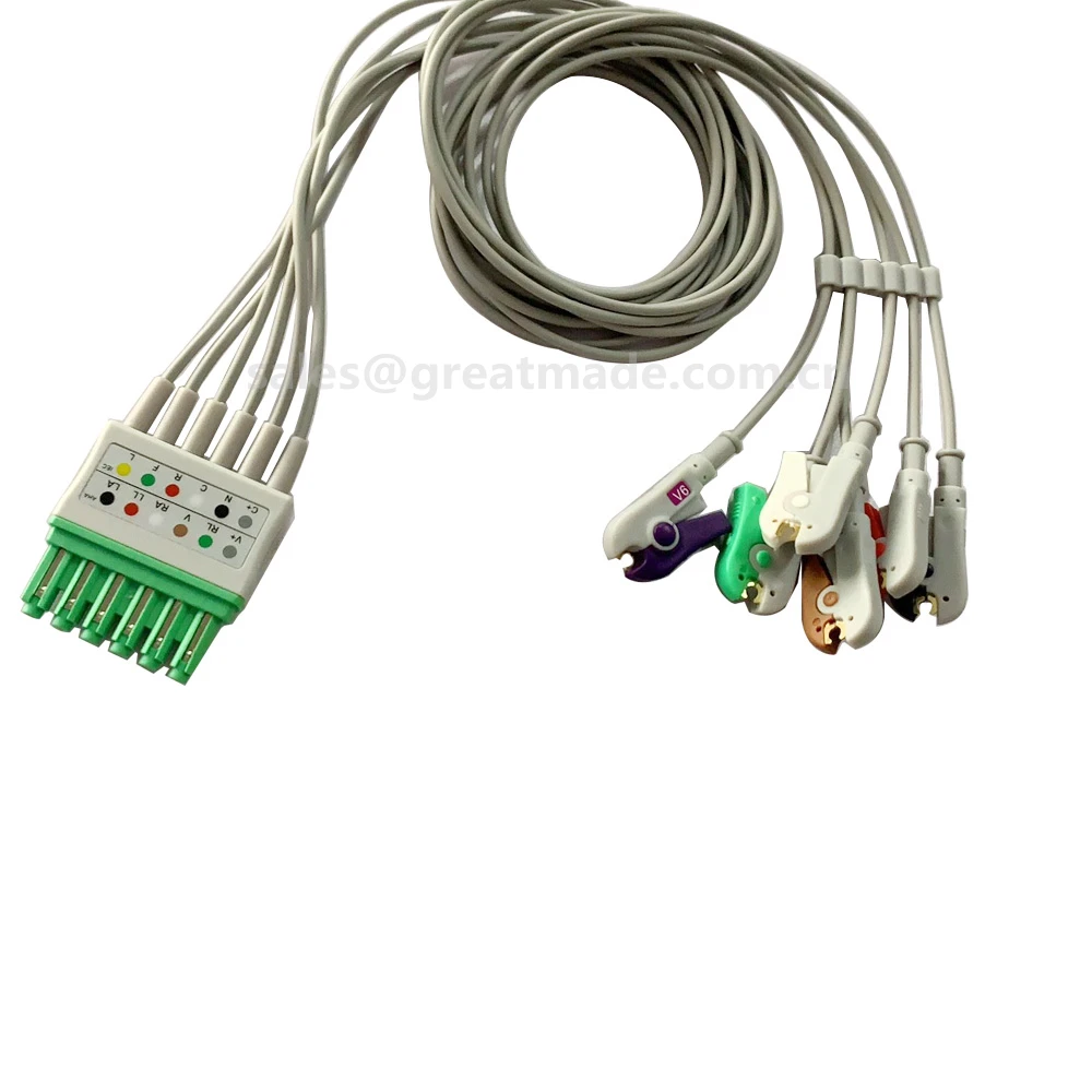 Совместимость с Draeger Infinity M300 проволочный вывод для ЭКГ-MS16547 6-POD проволочный вывод для ЭКГ-комплекта