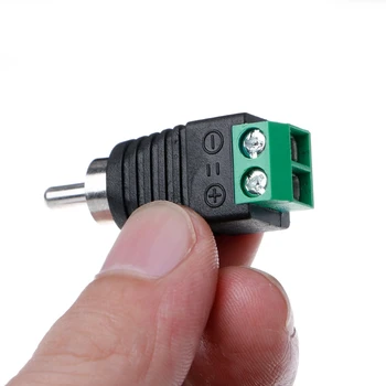 

3 Pcs RCA Male Plug to AV Terminal Connector Video AV Balun 2 Screw WXTC