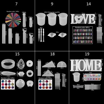 

DIY Large Resin Casting Mold Kit Bookmark Ruler Home Love Ornament Pendant Resin Mold Measurng Cups Tools Art Crafts Kit