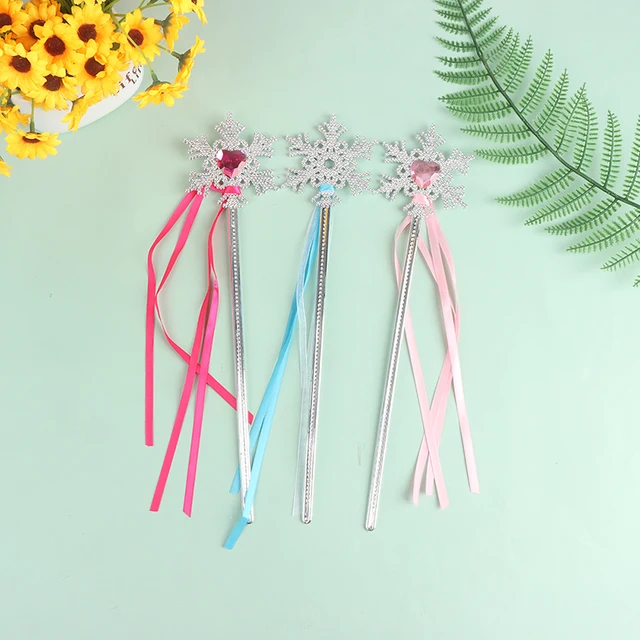 Princess Cosplay Props Hot Cute Dreamlike Five Pointed Snowflake Star Fairy Wand Kids Magic Stick Girl Birthday Gift 4