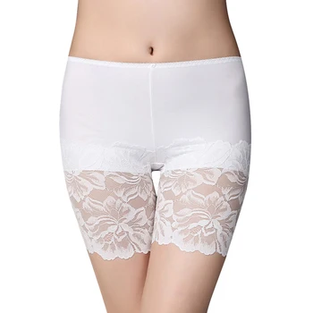 

MoneRffi 2020 Sexy Lace Elastic Women UnderSkirts Seamless Slim Safe Pants Plus Size Hot Sale Summer Ice Silk Breathable Tight