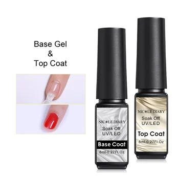 

NICOLE DIARY 8ml Matte Top Base Coat Set UV LED Nail Gel varnish Varnishes Soak Off Base Gel Polish Long Lasting Gel