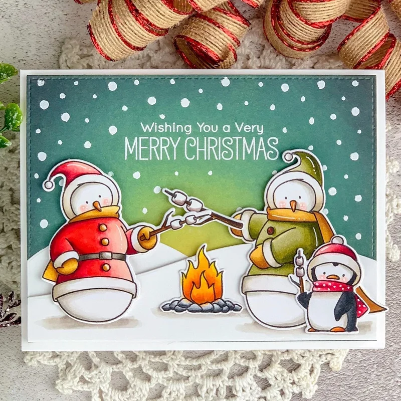 3D New Arrival Metal Cutting Craft Die and Scrapbooking For Paper Card Snowman Embossing Frames Merry Christmas Stamp Set