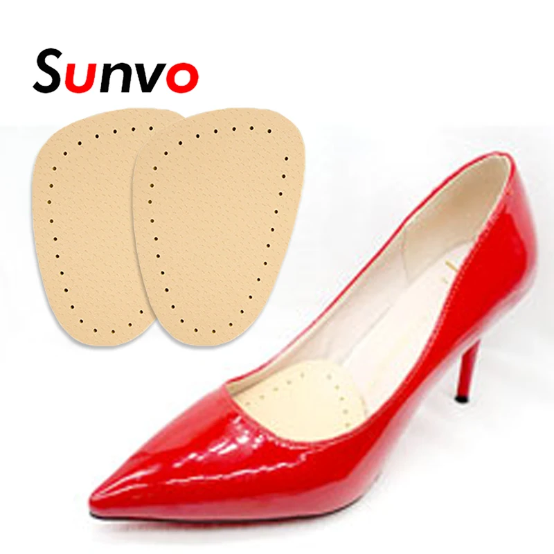 

Sunvo Non-Slip Forefoot Pad for Woman High Heels Insert Leather Insoles Soft Shoe Cushion Foot Pads Sandals Shoes Insole Soles