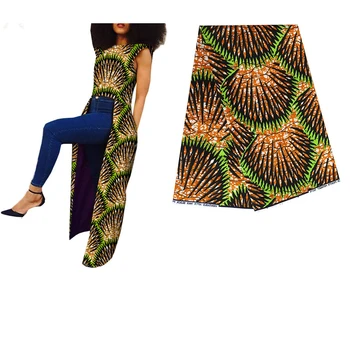 

Colouful African Printed Real Wax Fabric For Women Dress Suit 6Yards DIY Sewing Material Ankara Veritable Wax Fabric 301