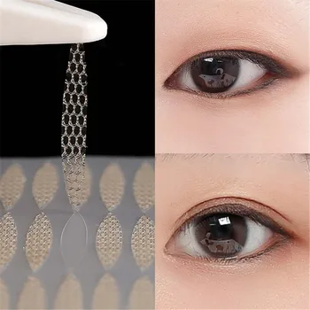 

240pcs/5Packs Gauze Mesh Lace Invisible Double-fold Eyelid Sticker Transparent Invisible Self-adhesive Eyelid Tape Sticker