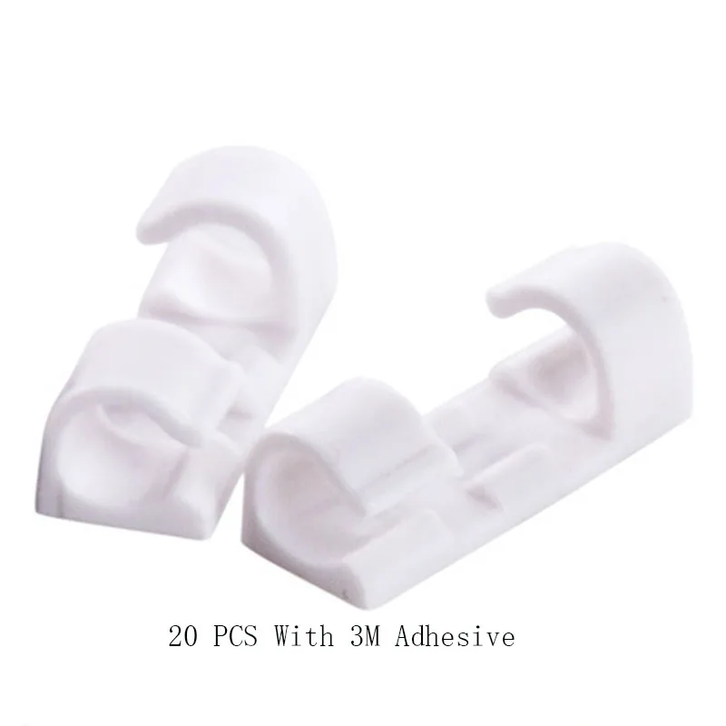 20 PCS for White Самоклеящийся фиксатор для провода 20 шт. клипсы для хранения Пряжка Настольный органайзер кабель для передачи данных фиксированные инструменты для хранения Отделочные кабели 7 мм - Цвет: 20 PCS for White