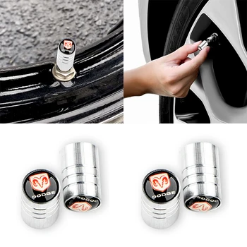 

4 Pieces Silver Car Tire Valve Core Cover Cap for Dodges Challenger RAM 1500 Charger Avenger Caliber Nitro Auto Car Accessories