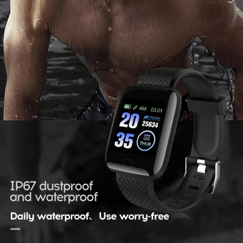 116 PLUS 1.3in HD Color Screen Smart Bracelet FitPro Solution TP Plastic USB Charging Port Smart Watch (26)