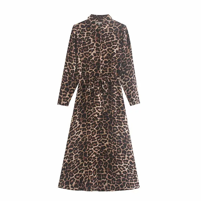 

2019 Europe And America Autumn New Style WOMEN'S Dress Slim Fit Slimming Animal Pattern Printed Long Dress Women's 7149245
