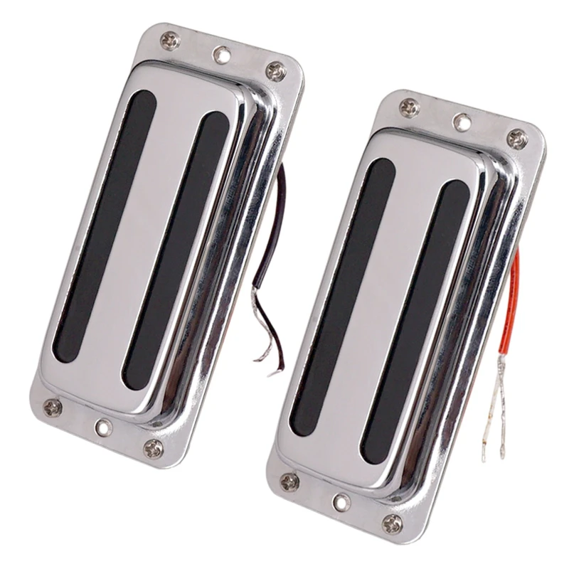 

ABUO-2Pcs Metal Pickups Double Coil Bridge Neck Humbucker Pickups for Electric Guitar Accessories