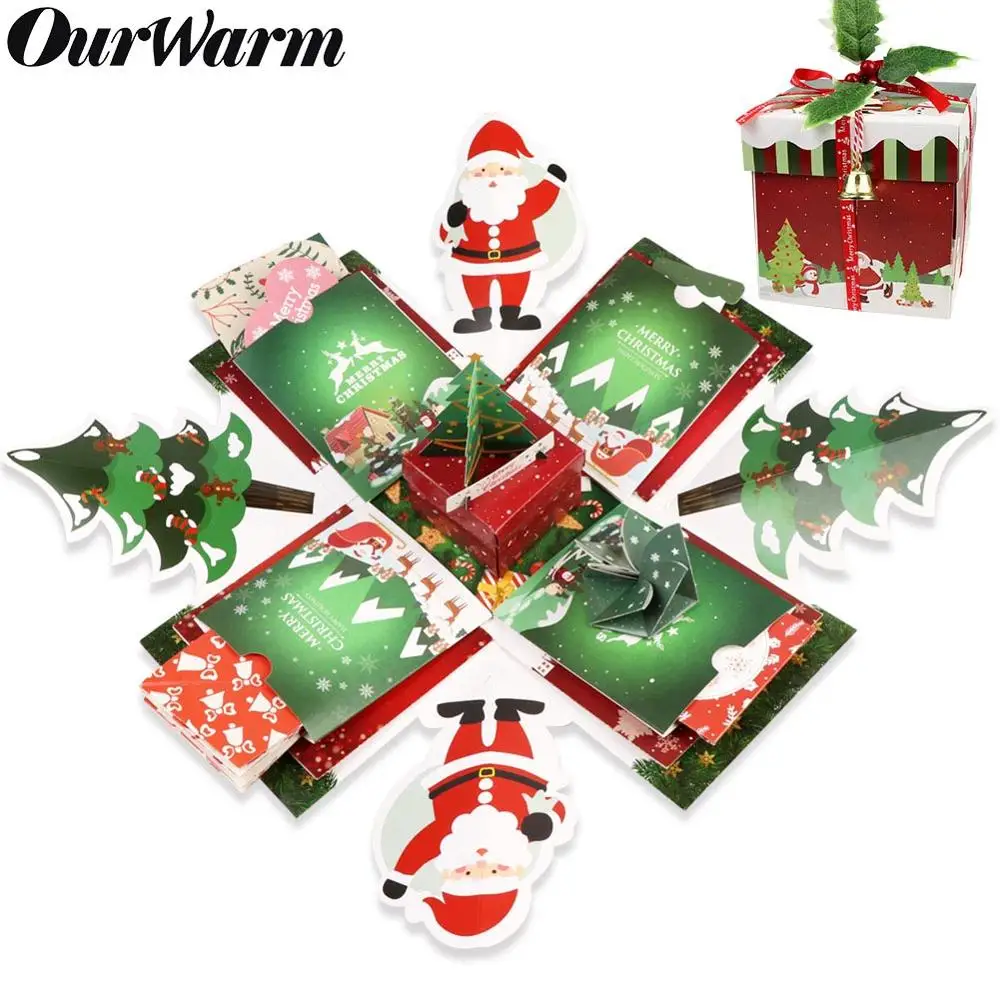 OurWarm Рождественская Подарочная коробка креативная для скрапбукинга 15x15x15 см
