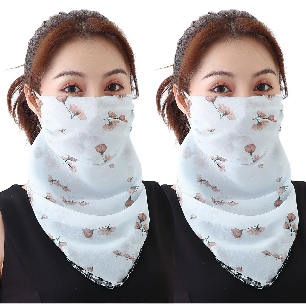 Sun Protection Mask Scarf Silk Neck Scarf （2Pcs） Worth Buy Store