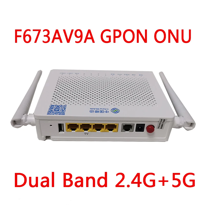F673AV9 двухдиапазонный 4GE + 2usb 5G WIFI ONU Gpon волоконный модем FTTH F673a v9 ONT английская