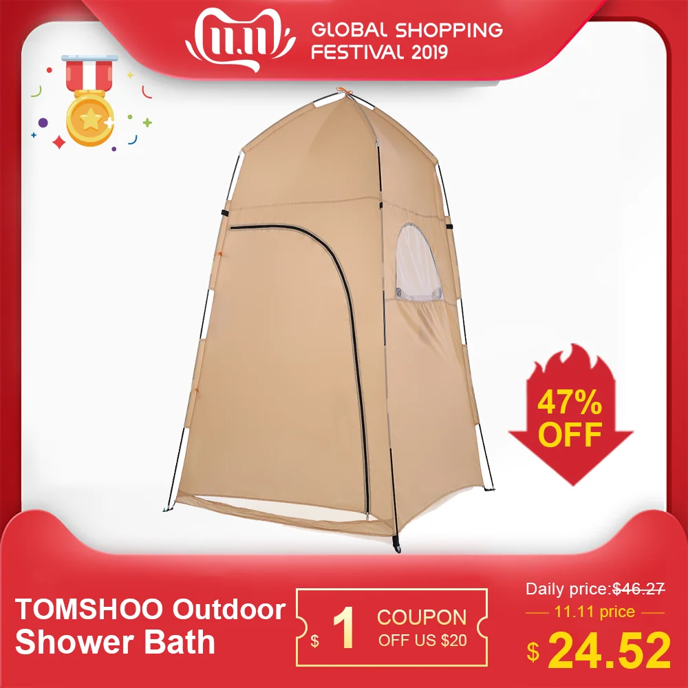 

TOMSHOO Portable Outdoor Shower Bath Changing Fitting Room camping Tent Shelter Beach Privacy Toilet tent for outdoor 2019