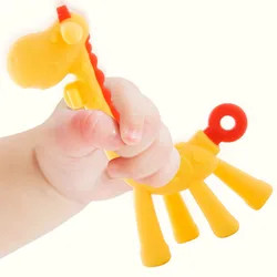 Silicone Baby Teethers DIY Animal Giraffe Shape BPA Free Baby Ring Infant Chain Kids Dental Care Gift Teeth Nursing Toddler Toys