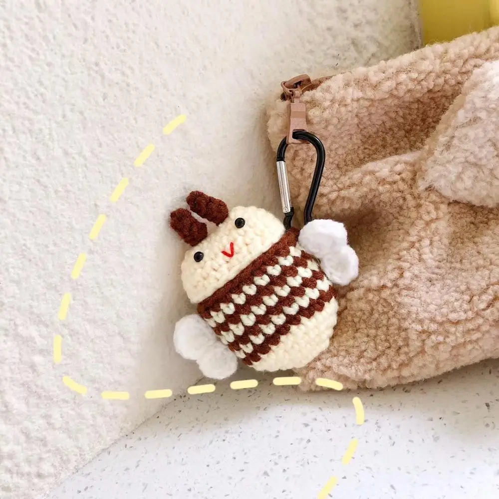 Вязаный чехол Little bee для Apple AirPods 2 1 беспроводных Bluetooth наушников Airpods с крючком Coque |