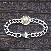 Браслеты из стерлингового серебра 925 пробы, буддистские вращающиеся ожерелья для женщин и мужчин, подарок для влюбленных