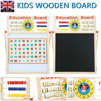 

New Arrival 1 Set Kids Wooden 2 In 1 Blackboard & Whiteboard Easel Chalk Childrens Drawing Board for Painting Supplies