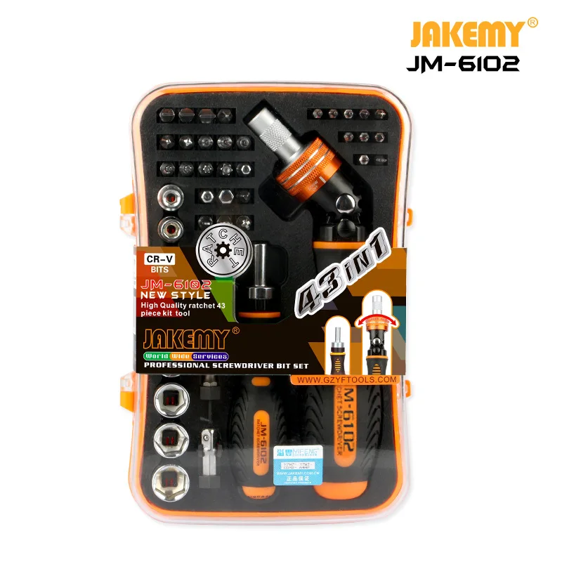

JAKEMY6102 43-in-1 Hardware Tools Combination Screwdriver Set Household Screwdriver Maintenance Tool Box
