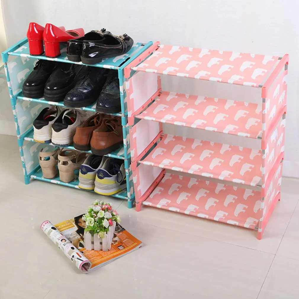 3 /4Tiers Non-woven Fabric Storage Shoe Rack Hallway Cabinet Organizer Holder Door Shoe Storage Cabinet Shelf DIY Home Furniture