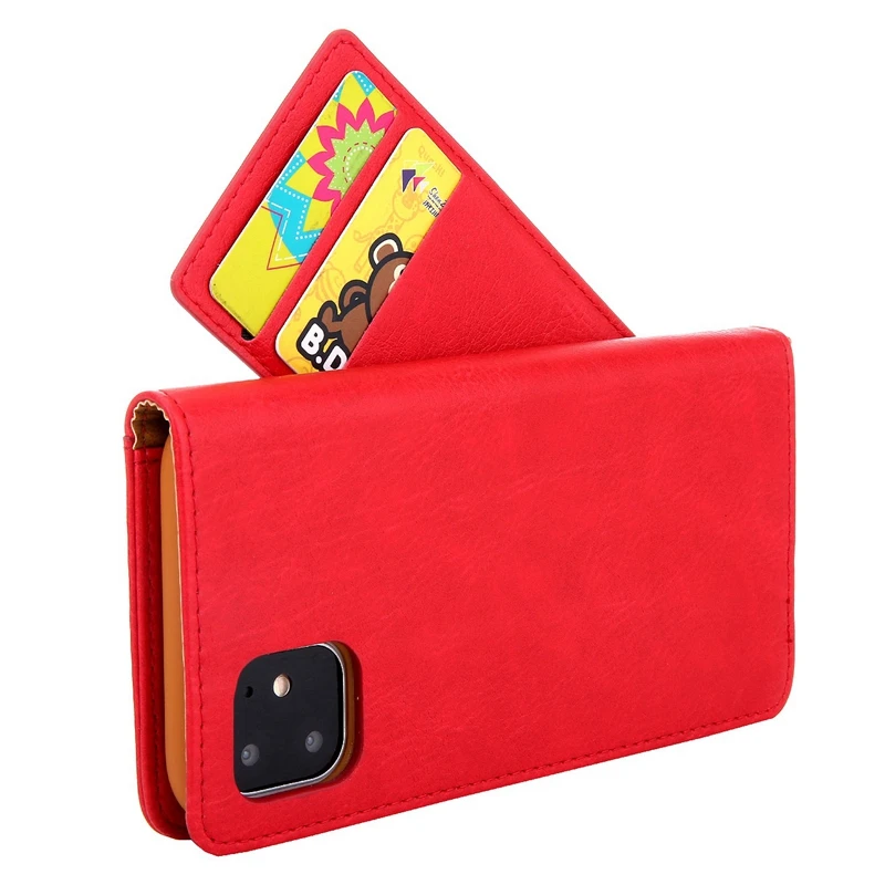 Для iPhone PU кожаный бумажник чехол для кредитных карт Coque Поддержка чехол