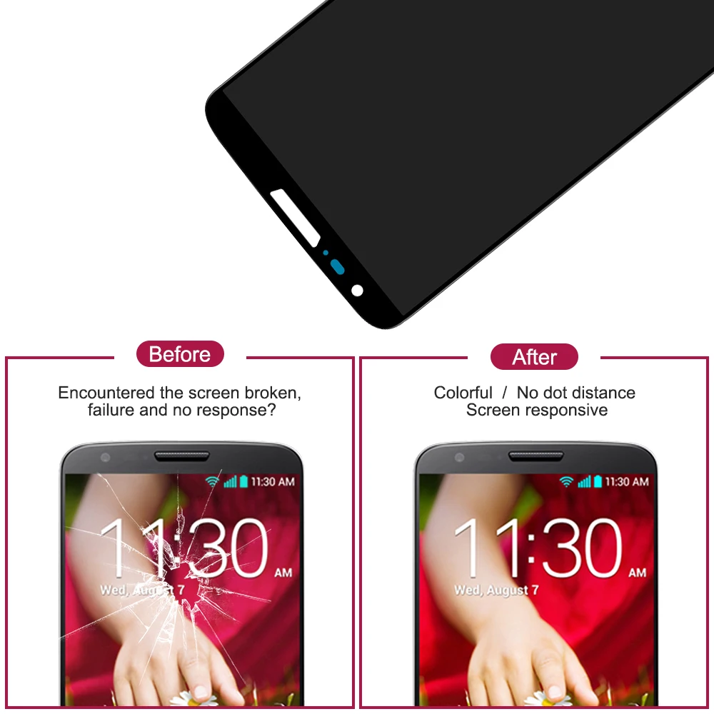 AAA для 5,2 ''LG G2 ЖК-дисплей рамка+ сенсорная панель дигитайзер для D802 D801 D803 F320K LS980 D800 F320L F320S D802TR