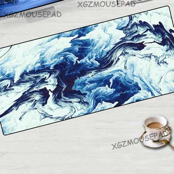 

XGZ Large Mouse Pad Black Lock Edge Retro Abstract Ink Painting Printing Computer Desk Mat Rubber Stripe Bottom Non-slip 70x30